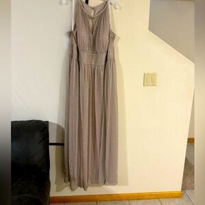 Gorgeous Blush Pleated Halter Dress with Keyhole